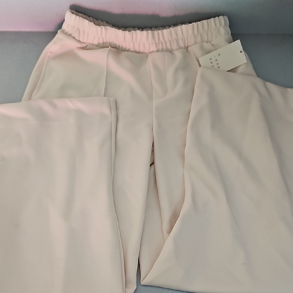 a new day Cream Track Pants with Elastic Waistband